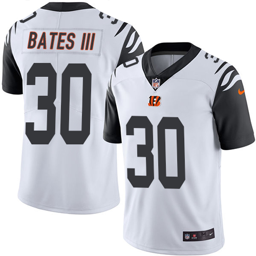 Nike Bengals #30 Jessie Bates III White Men's Stitched NFL Limited Rush Jersey